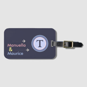 personalized mr. & mrs. airplane travel luggage tag
