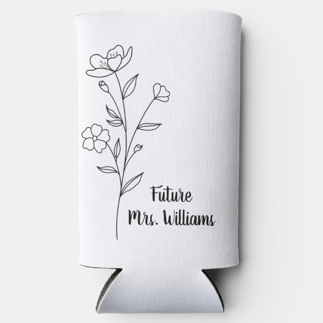 Personalized Mrs Gifts for the bride to be cup wit Seltzer Can Cooler (Front)