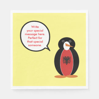 Personalized Ms. Penguin Albania Party Paper Napkin