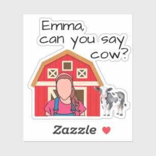 Personalized Ms. Rachel Cow Sticker! 