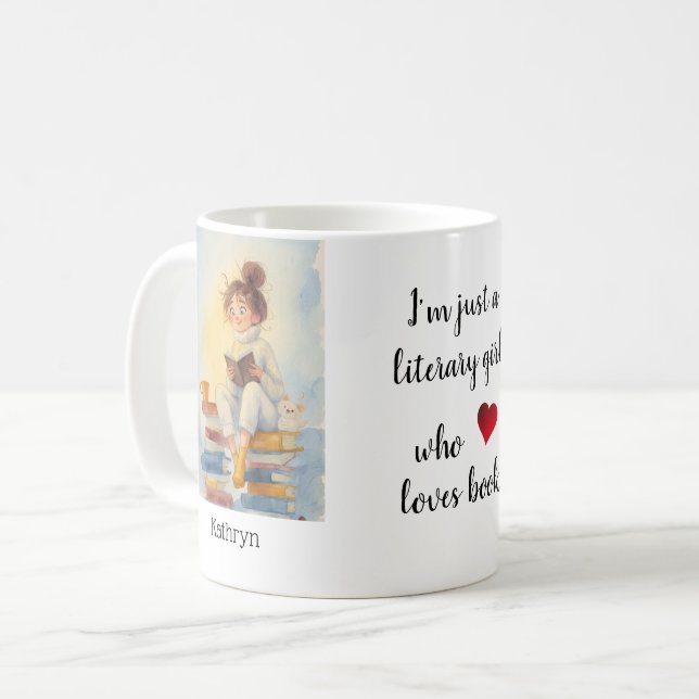 Personalized Mug "Literary Girl" (Front Left)