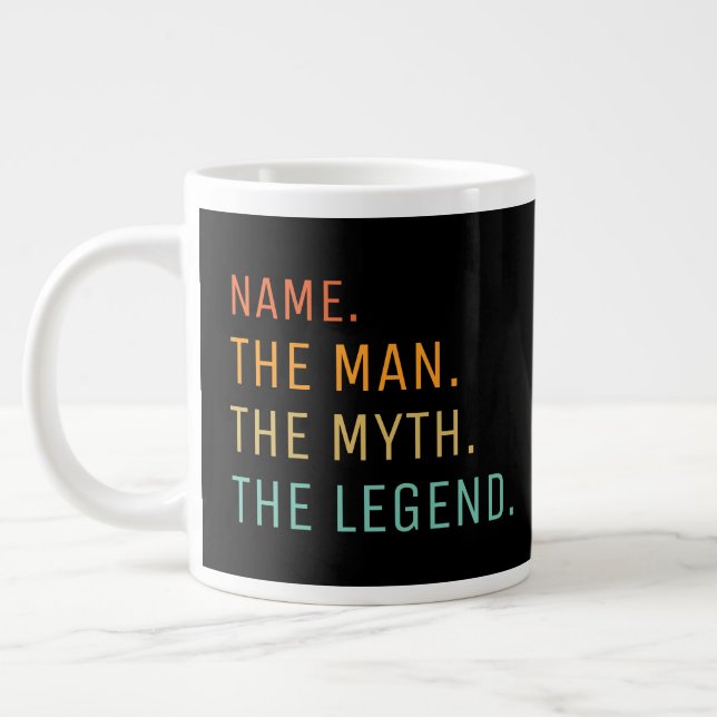 Personalized Mug, The Man The Myth The Legend, Gia Large Coffee Mug (Left)