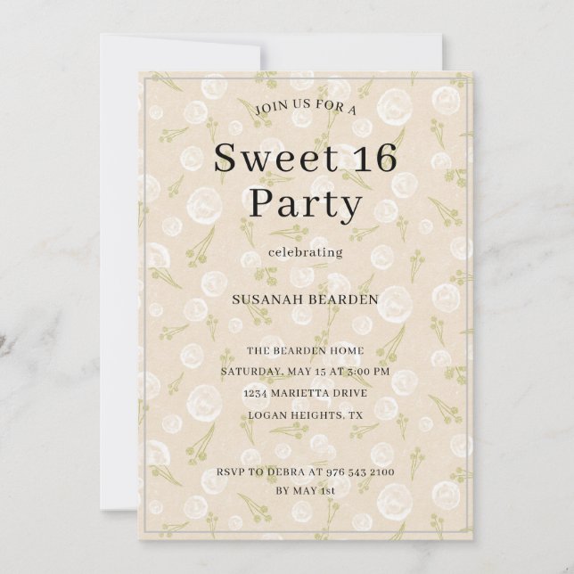 Personalized Multicolor Light Bubbles Sweet 16  Invitation (Front)