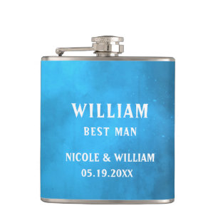 Personalized Multicolor Water Scene Hip Flask