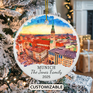 Personalized Munich Ornament, Germany Ceramic Tree Decoration