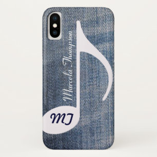 personalized musical note distressed jeans iPhone x case