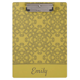Personalized Mustard Yellow Pattern Clipboard