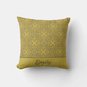Personalized Mustard Yellow Pattern Cushion