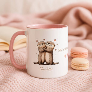 Personalized My Heart Is Yours Otter Mug