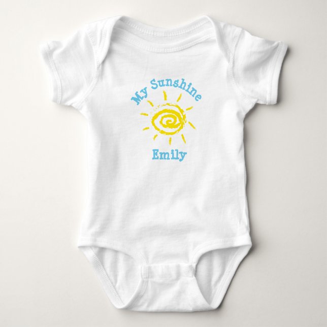 Personalized My Sunshine Baby Name Bodysuit (Front)