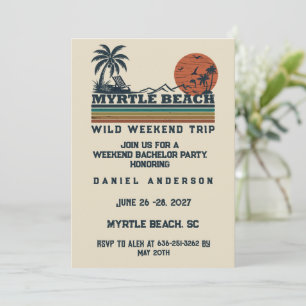 Personalized Myrtle Beach Weekend Bachelor Party Invitation