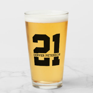 Personalized Name 21st Birthday Modern Glass