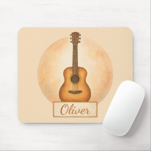 Personalized Name Acoustic Guitar For Music Lovers Mouse Mat