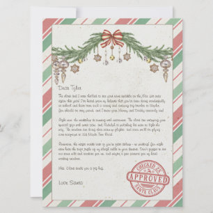 Personalized name & address Letter from santa Holiday Card
