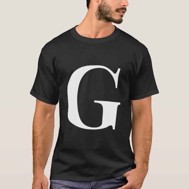 Personalized Name Alphabet Initial Letter G T-Shirt (Front)