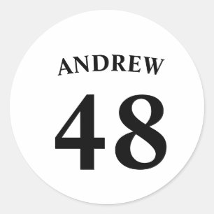Personalized name and Jersey number Classic Round Sticker