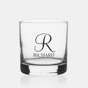 Personalized Name and Monogram Whiskey Glass
