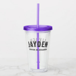 Personalized - Name and Social Media Acrylic Tumbler