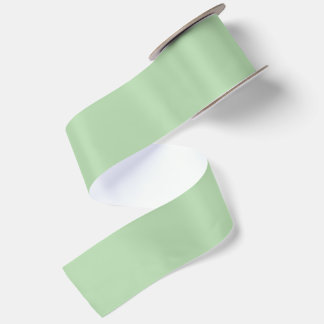 PERSONALIZED NAME AND TEXT PALE GREEN SATIN RIBBON
