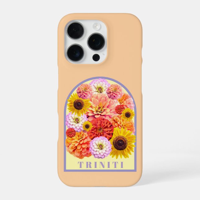  Personalized Name Arch Floral  iPhone Case (Back)
