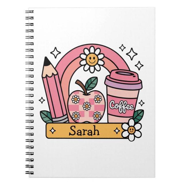 Personalized Name Back to School Gift for Teacher Notebook (Front)