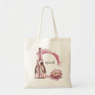 Personalized Name Ballet Ballerina Shoes Dance     Tote Bag