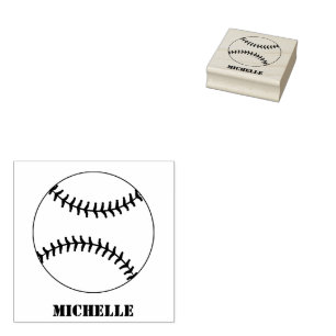 Personalized Name Baseball  Rubber Stamp