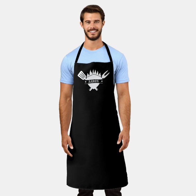 Personalized Name BBQ Grill Apron (Worn)