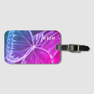 Personalized Name Beautiful butterfly Luggage Tag