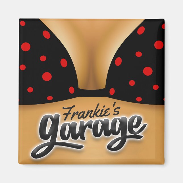 Personalized NAME Bikini Babe Girl Man Cave Garage Magnet (Front)