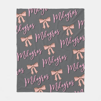 Personalized name blanket with bow, gift for girls