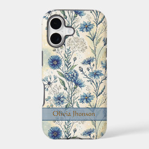 Personalized Name Blue Wildflowers