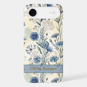 Personalized Name Blue Wildflowers
