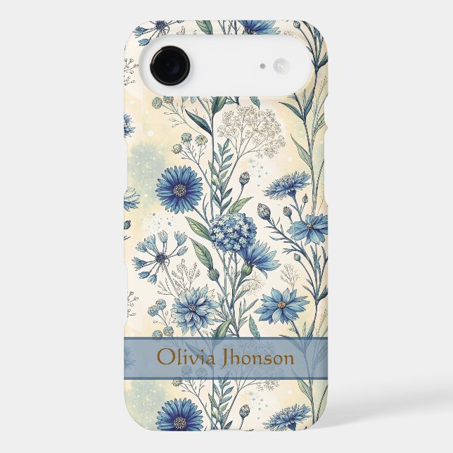 Personalized Name Blue Wildflowers (Back)