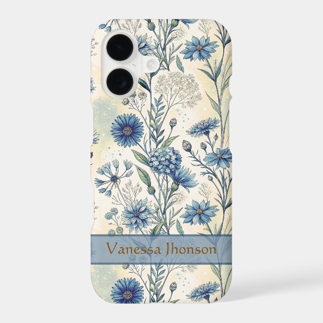 Personalized Name Blue Wildflowers (Back)
