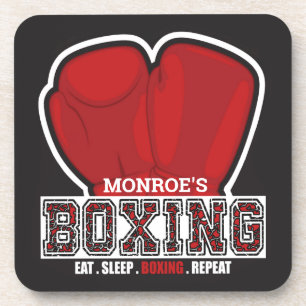 Personalized NAME Boxer Boxing Glove Prize Fighter Coaster