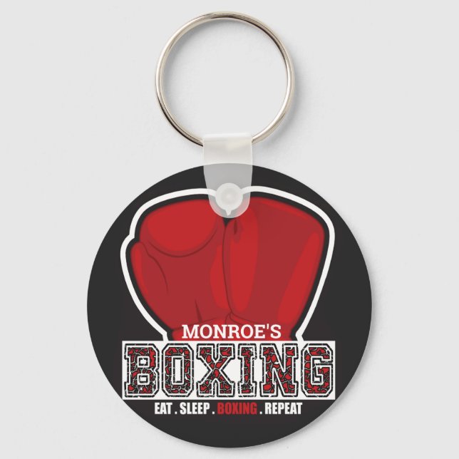 Personalized NAME Boxer Boxing Glove Prize Fighter Key Ring (Front)