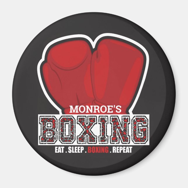 Personalized NAME Boxer Boxing Glove Prize Fighter Magnet (Front)