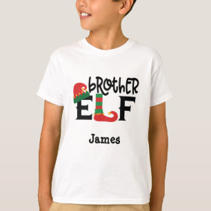 Personalized Name Brother Elf Christmas T-Shirt