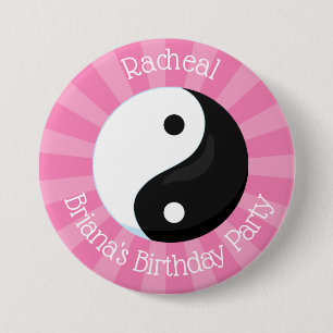 Personalized Name Button Karate Party for a Girl
