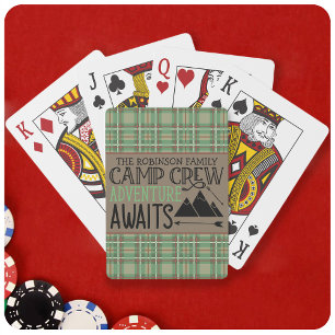 Personalized NAME Cabin Camping Adventure Playing Cards