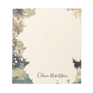 Personalized Name Calligraphy Boho Watercolor Fall Notepad