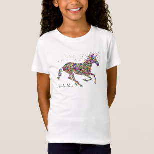 Personalized Name Colorful Unicorn T-Shirt