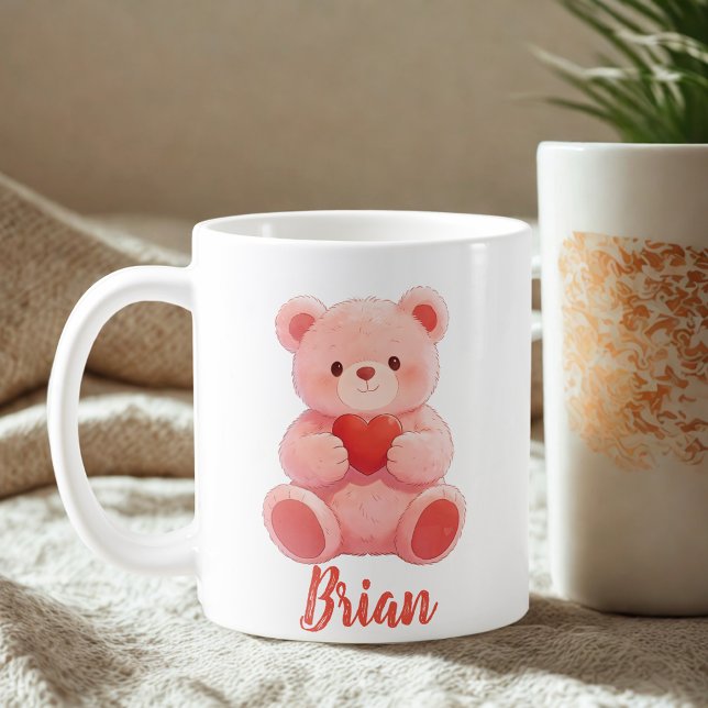 Personalized Name Cute Teddy Bear  Coffee Mug (Creator Uploaded)