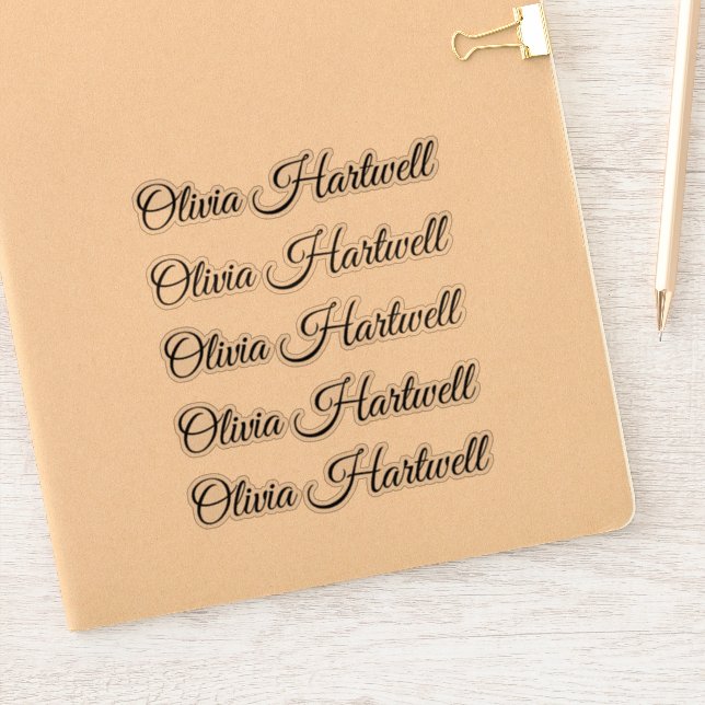 Personalized Name Decal – Repeated 5 Times (Notebook)