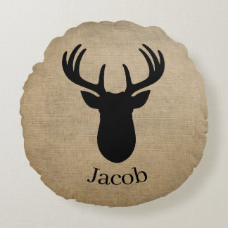 Personalized Name Deer Round Cushion