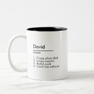 Personalized Name Definition Custom Gift for Him Two-Tone Coffee Mug