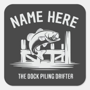 Personalized Name Dock Shadow Bass Square Sticker