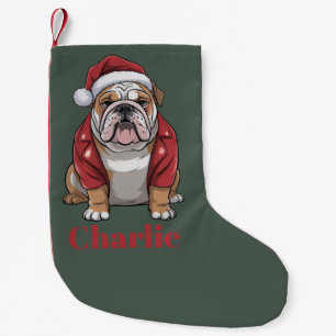 Personalized Name English Bulldog Dog Christmas  Small Christmas Stocking