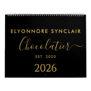 Personalized Name Est Date Chocolatier Business Calendar
